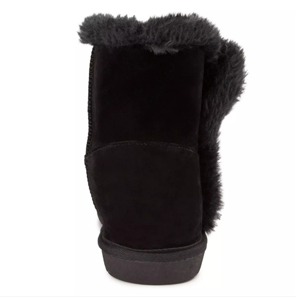 Sugar Polly Fuzzy Winter Booties Black -8 - Picture 3 of 9